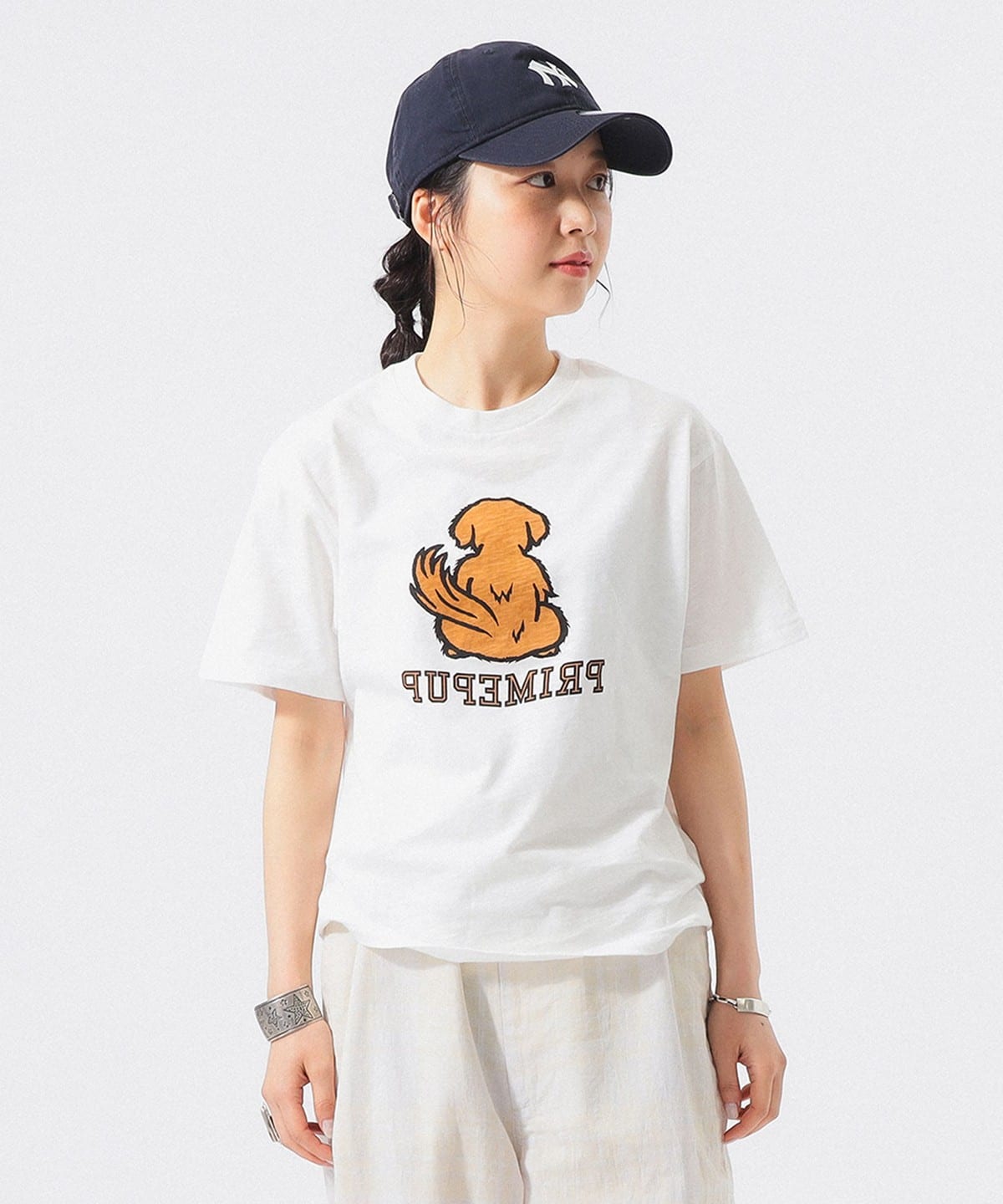 BEAMS O.BOY Dog Tee オフホワイト サイズ1 BEAMS BOY（ビームス ボーイ）ボーイ ドッグ Tシャツ（Tシャツ
