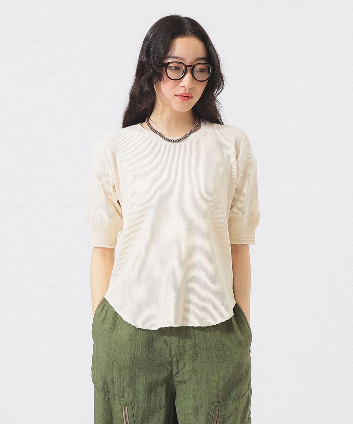 BEAMS BOY（ビームス ボーイ）ダメージ サーマル Tシャツ（Tシャツ