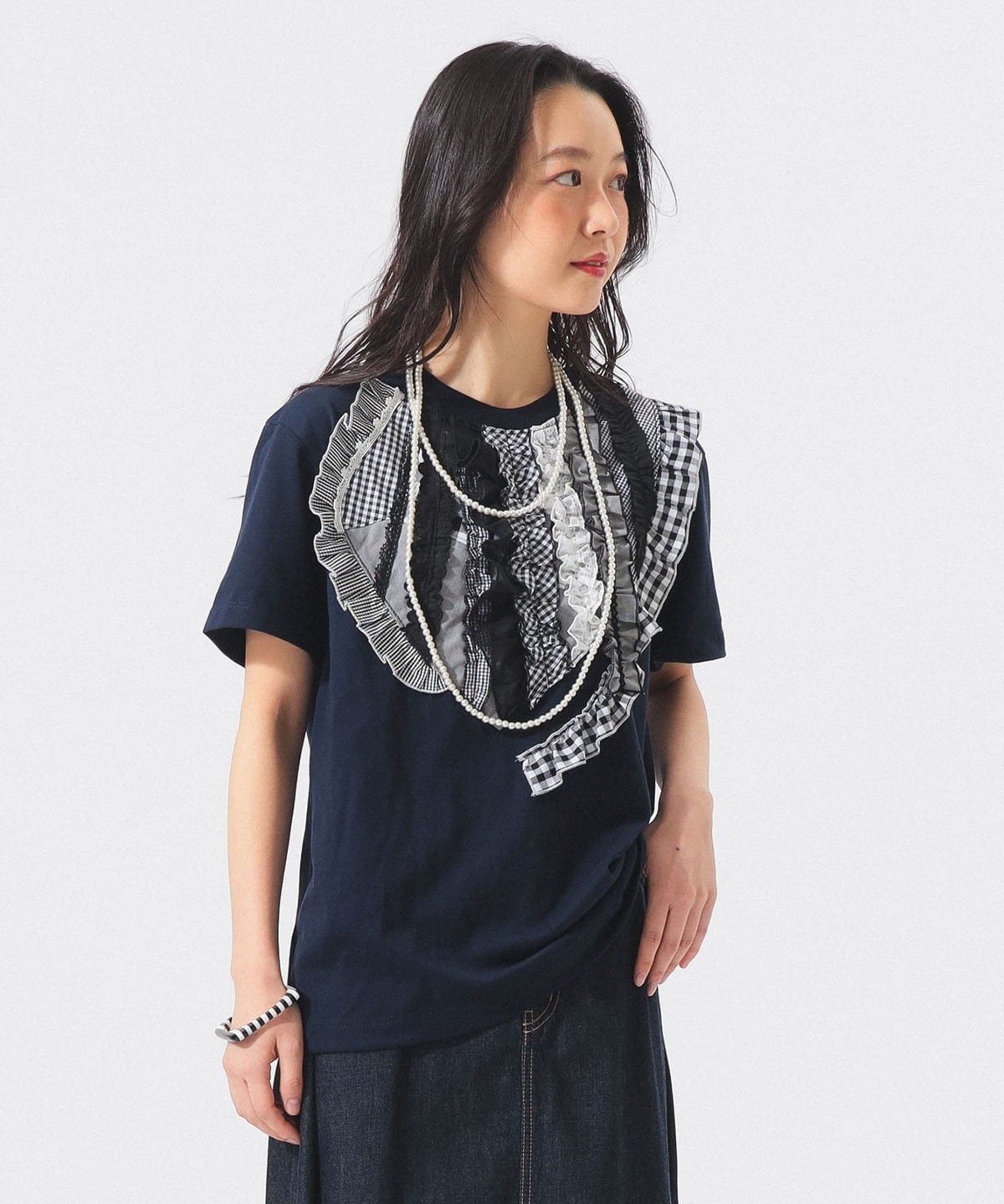 BEAMS BOY（ビームス ボーイ）【別注】TORI-TO / 縦フリル Tシャツ（T