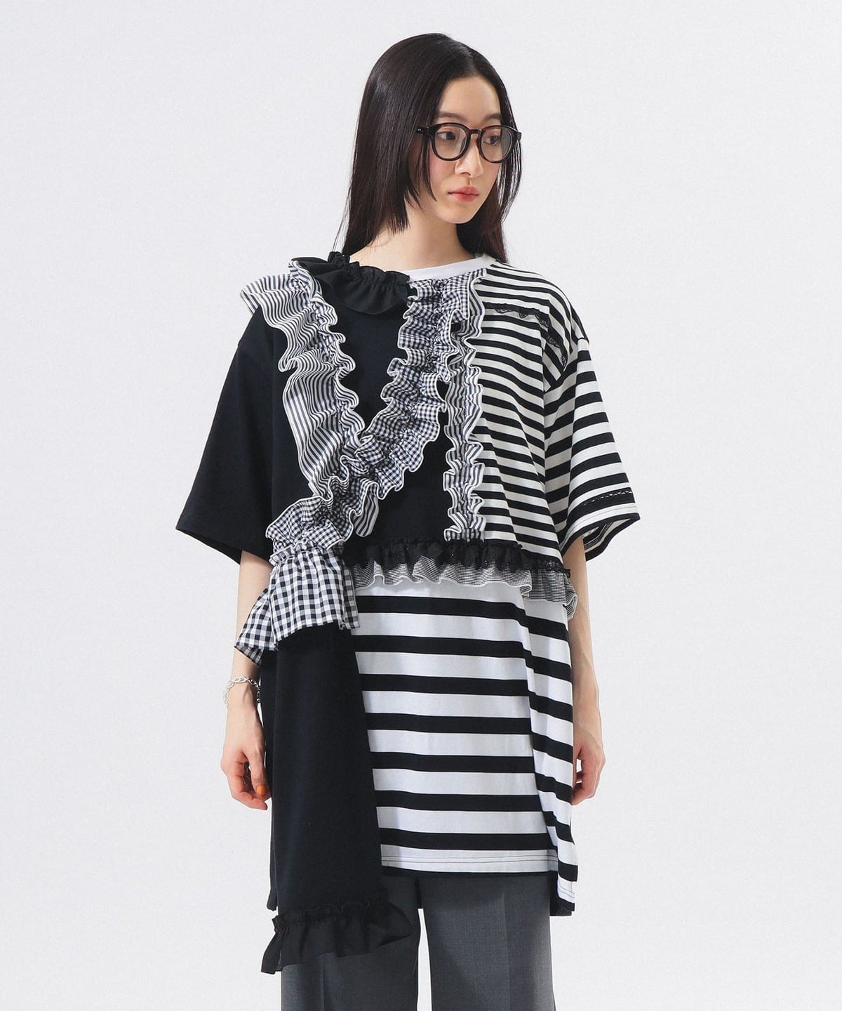 beams couture ボーダートップス BEAMS Multi-border Long Sleeve BEAMS-shirt (T-shirts, Cut and Sewn