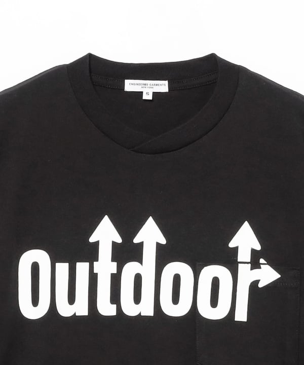 ENGINEERED GARMENTS / Printed Cross Crew Neck T-Shirt Outdoor