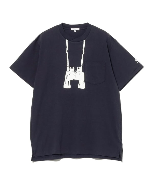 ENGINEERED GARMENTS / Printed Cross Crew Neck T-Shirt Binocular