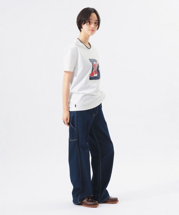 〈WOMEN〉【別注】POLO RALPH LAUREN / B-WING SHORT SLEEVE TEE Model : H166 B84 W60 H86　Size : XS