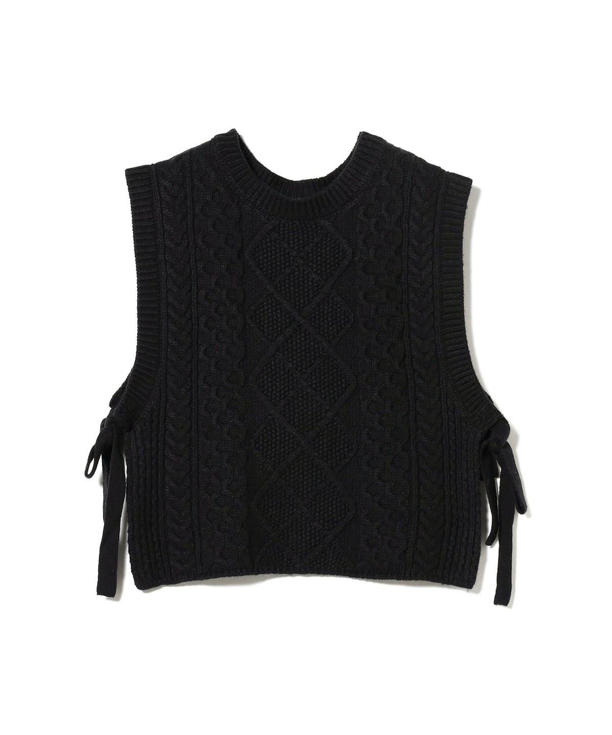 アラン サイドリボン ベスト 23FW トップス WOMEN BLACK ONE SIZE アラン サイドリボン ベスト 23FW トップス WOMEN BLACK ONE SIZE