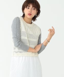 BEAMS BOY / カギ針編 バックトゥフロント べスト