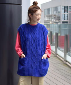 BEAMS JAPAN / 女裝 麻花紋 針織 背心