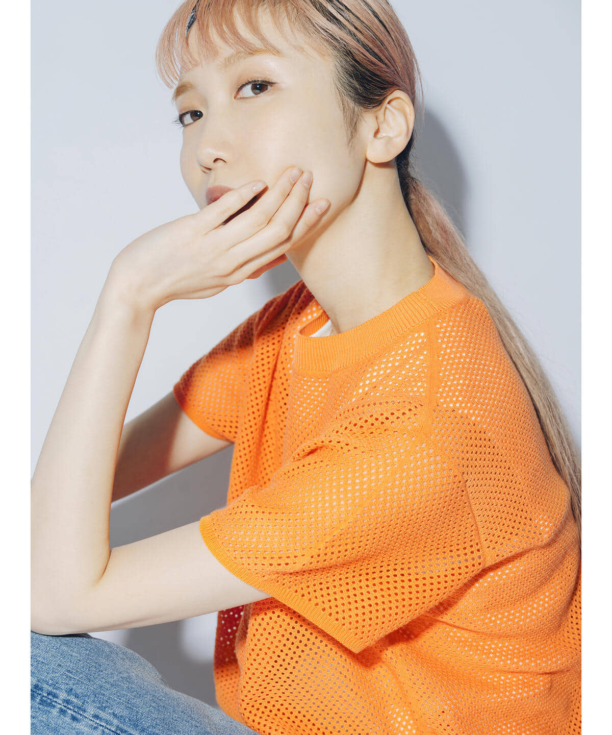 [Outlet] <WOMEN> BEAMS JAPAN / Net knitting short sleeve