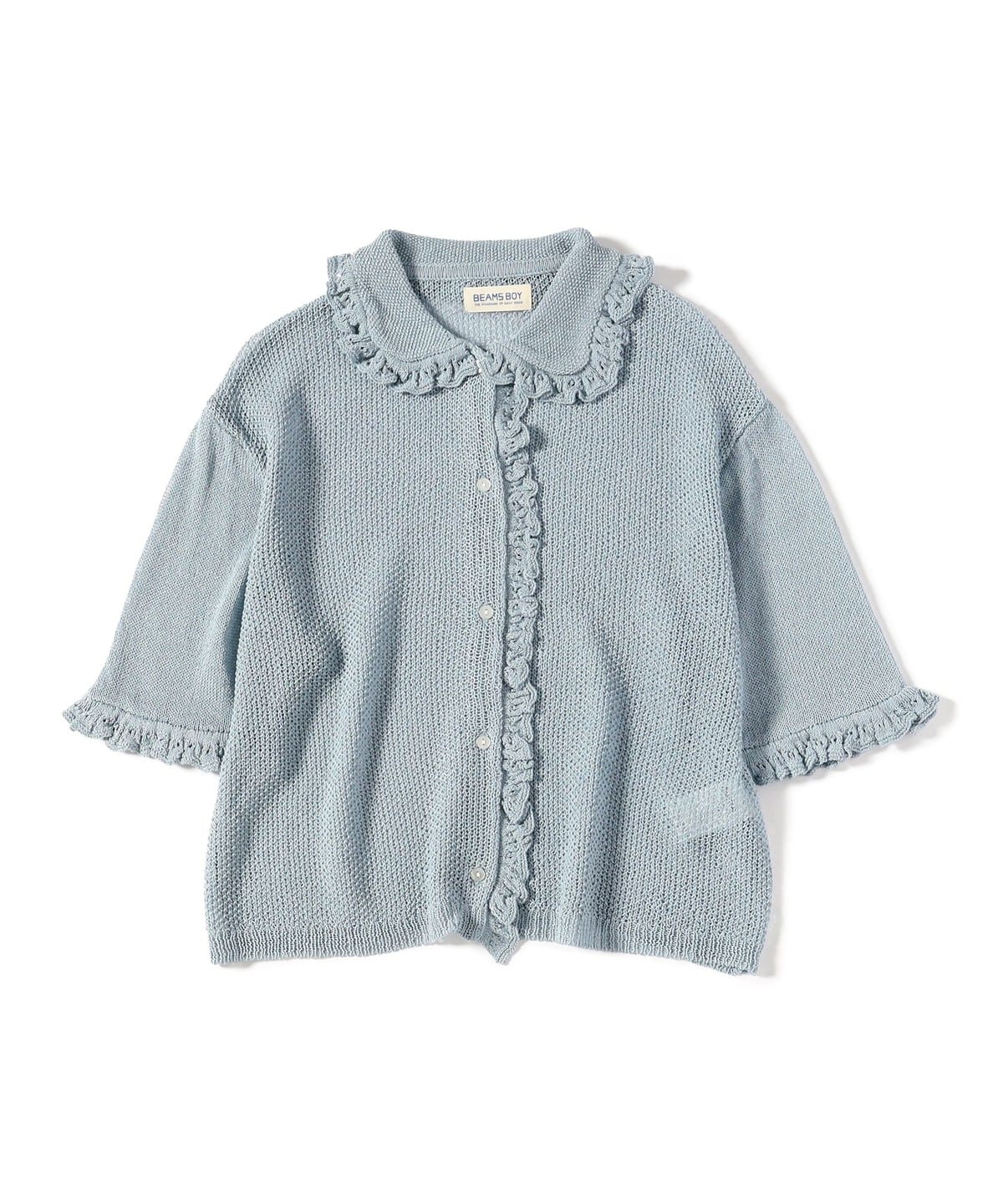 BEAMS BOY 7ゲージ フリル ポロ カーディガン 13050147126_D_31.jpg