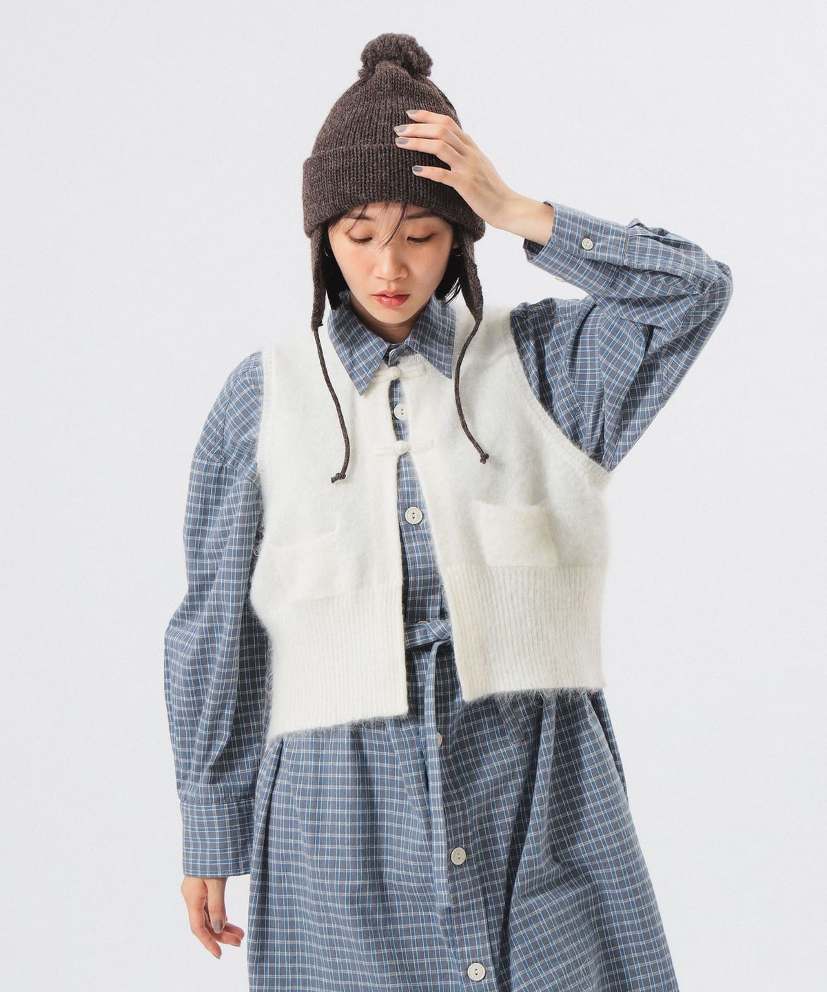 チャイナ ボタン ベスト トップス WOMEN OFF WHITE 1 チャイナ ボタン ベスト トップス WOMEN OFF WHITE 1