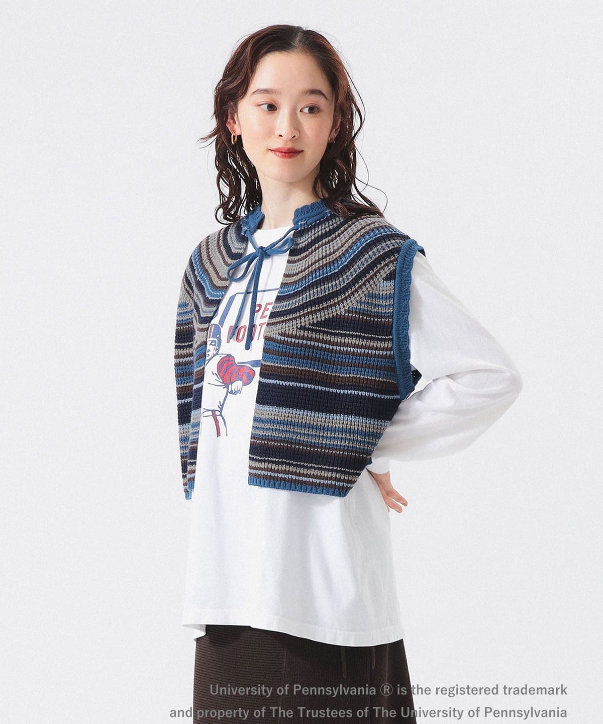 【+15%ポイントUP】マルチボーダー ベスト トップス WOMEN NAVY ONE SIZE 【+15%ポイントUP】マルチボーダー ベスト トップス WOMEN NAVY ONE SIZE