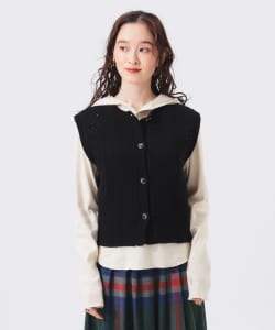 【+15%ポイントUP】レース ニット ベスト
