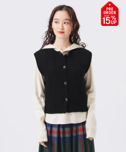 【+15%ポイントUP】レース ニット ベスト