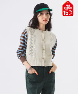 【+15%ポイントUP】レース ニット ベスト