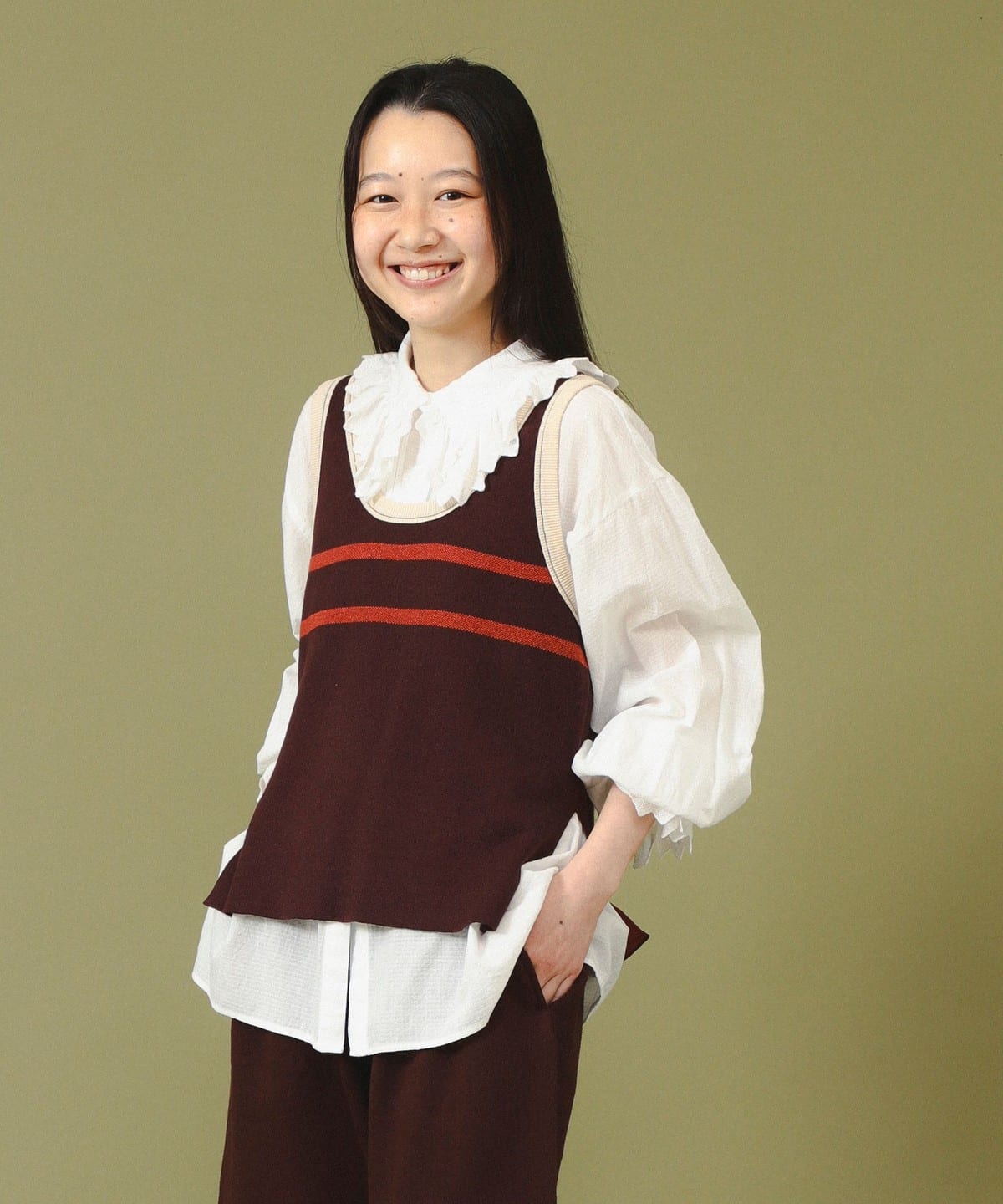 12ゲージ ジャカード ライン タンク トップス WOMEN BROWN ONE SIZE 12ゲージ ジャカード ライン タンク トップス WOMEN BROWN ONE SIZE