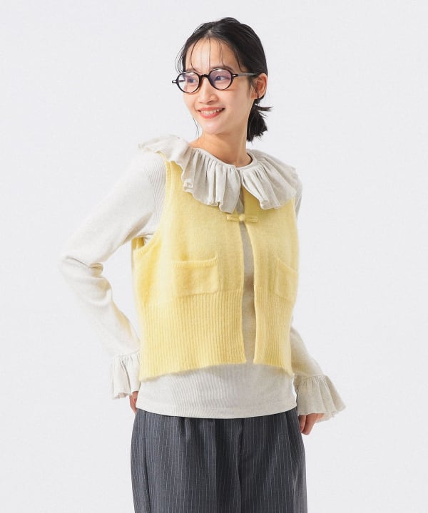 【+10%ポイントUP】チャイナ ボタン ベスト Model： H165 B80 W59 H85　Size： 1