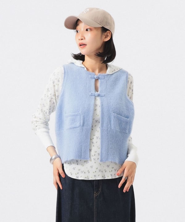 【+10%ポイントUP】チャイナ ボタン ベスト Model： H165 B80 W59 H85　Size： 1