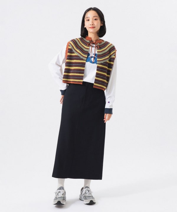 マルチボーダー ベスト Model： H165 B80 W59 H85　Size： ONE SIZE