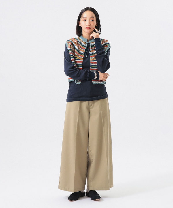 マルチボーダー ベスト Model： H165 B80 W59 H85　Size： ONE SIZE