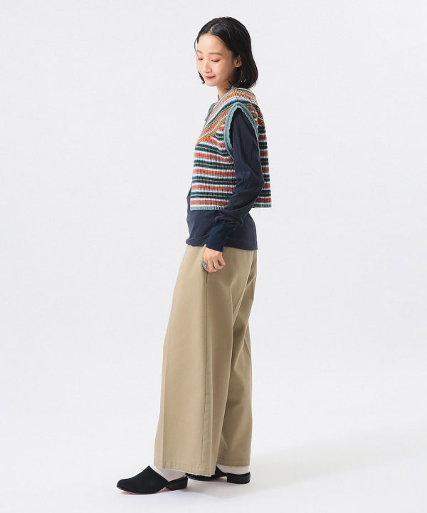 マルチボーダー ベスト Model： H165 B80 W59 H85　Size： ONE SIZE