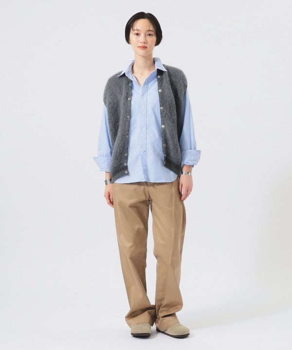 【+10%ポイントUP】エンブロイダリー ウール モヘア ニット ベスト Model : H166 B84 W60 H86　Size : ONE SIZE
