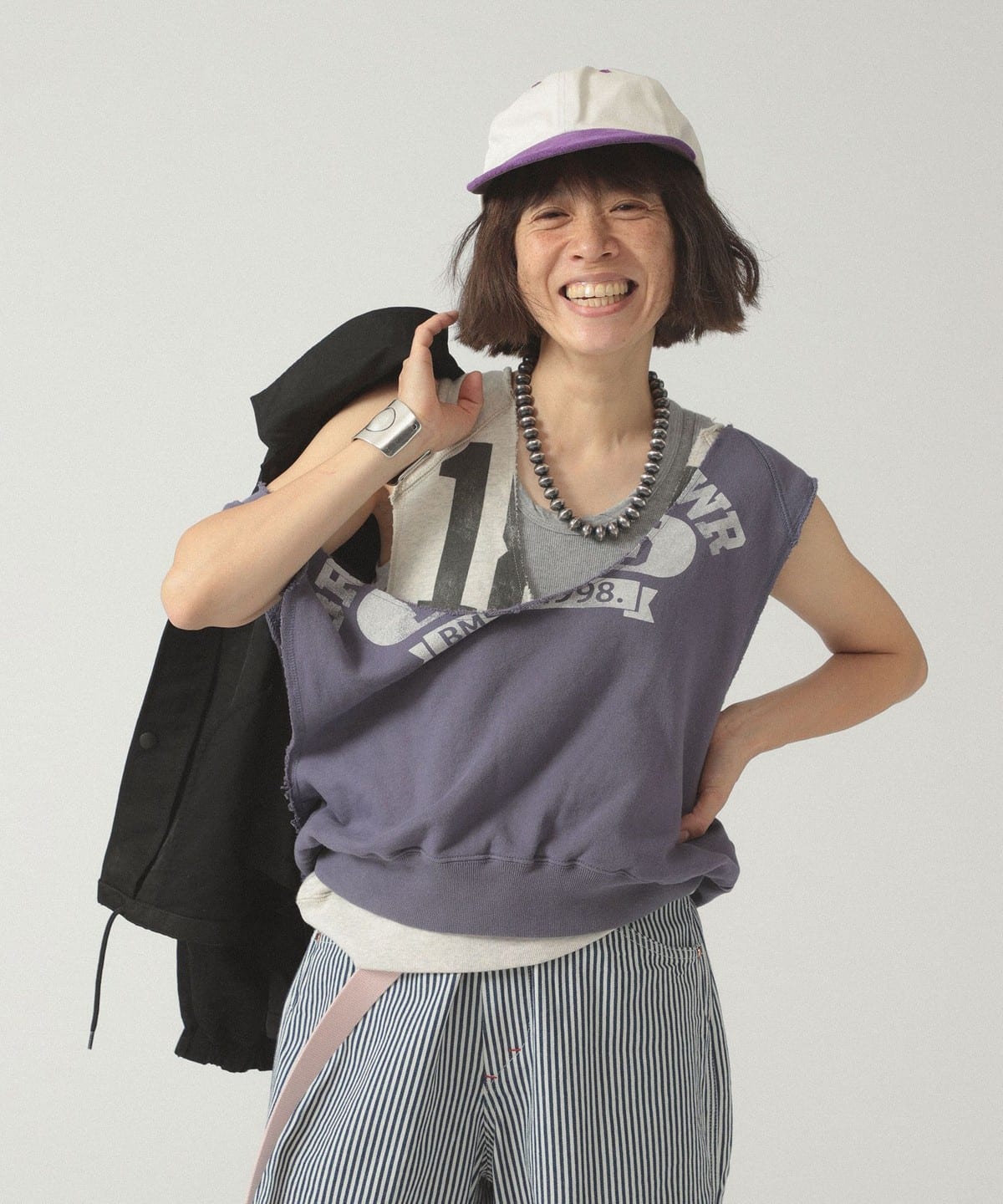 カットオフ スウェット ベスト トップス WOMEN VIOLET ONE SIZE カットオフ スウェット ベスト トップス WOMEN VIOLET ONE SIZE