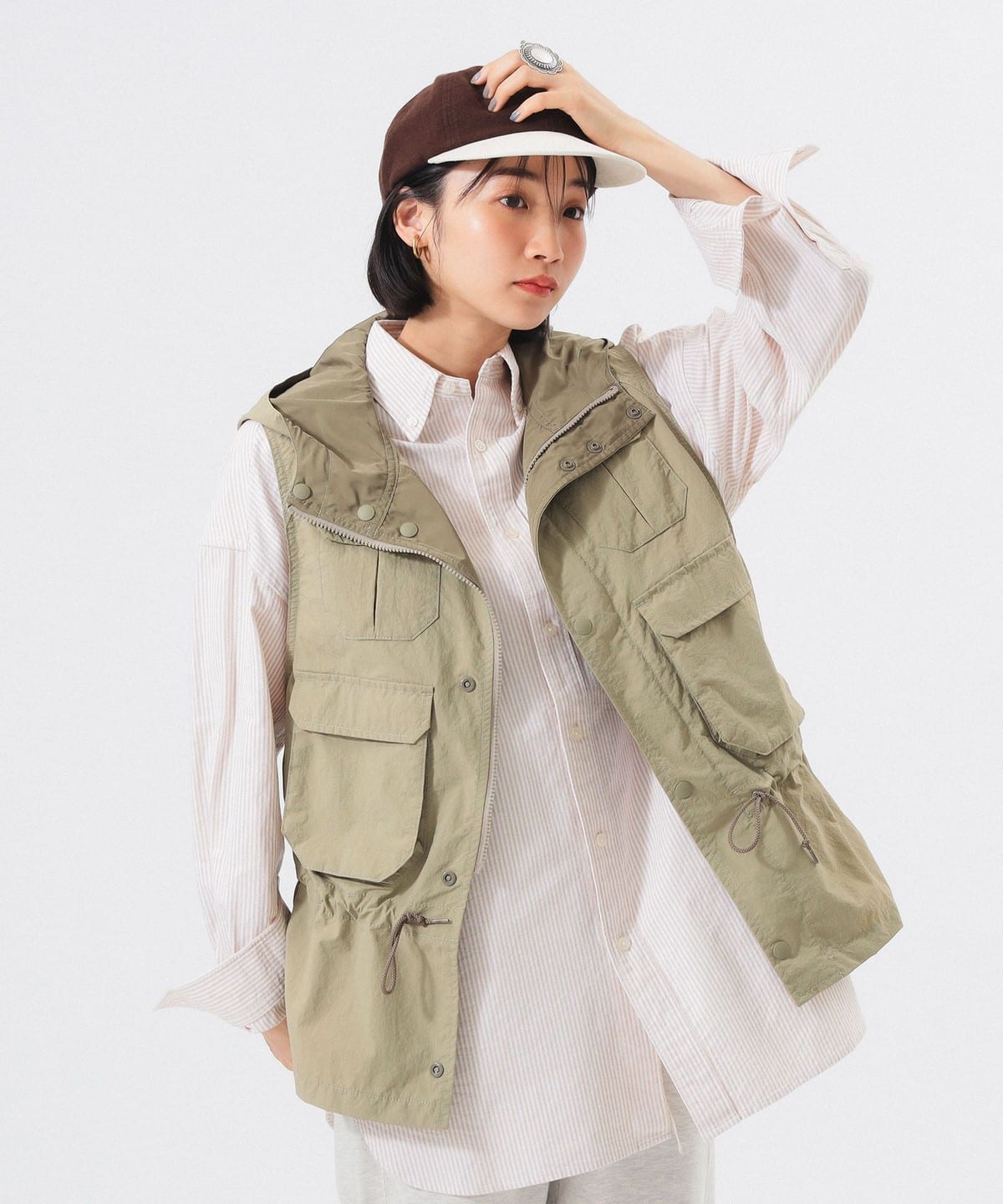 マウンテン パーカー ベスト トップス WOMEN BEIGE ONE SIZE マウンテン パーカー ベスト トップス WOMEN BEIGE ONE SIZE