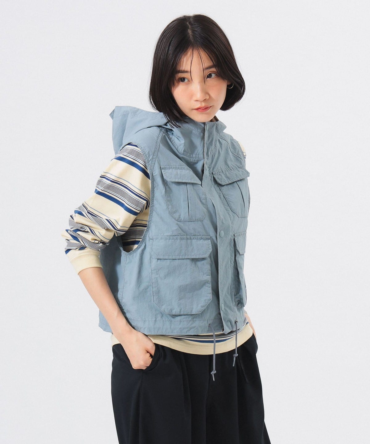 マウンテン パーカー ベスト トップス WOMEN SAX ONE SIZE マウンテン パーカー ベスト トップス WOMEN SAX ONE SIZE