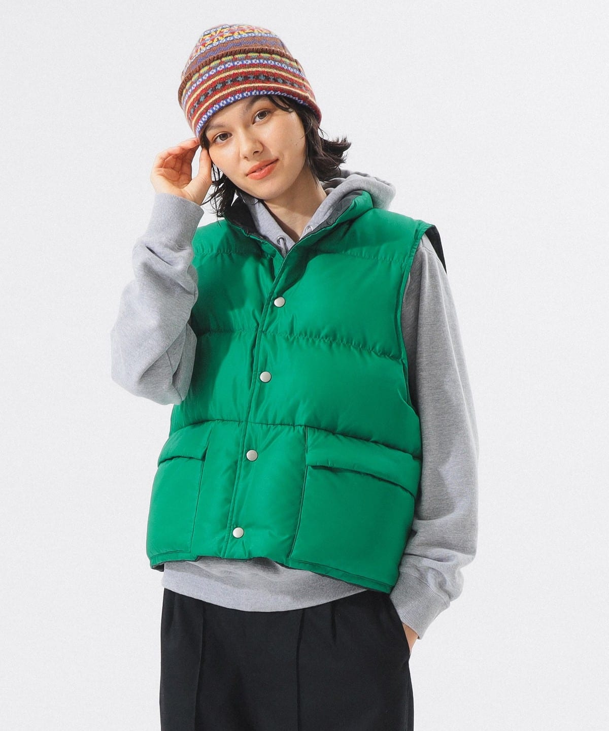 リバーシブル ダウン ベスト ブルゾン WOMEN GREEN ONE SIZE リバーシブル ダウン ベスト ブルゾン WOMEN GREEN ONE SIZE