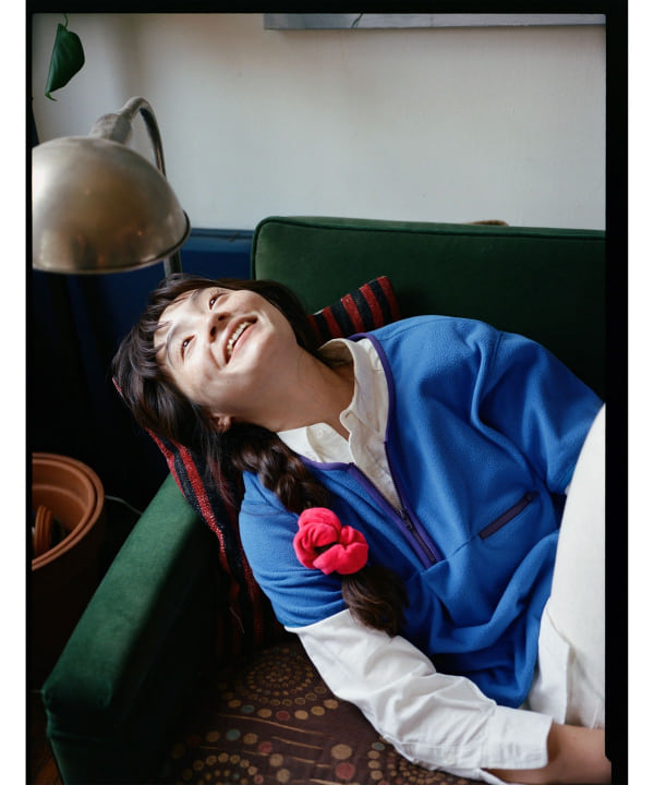 美品　BEAMS BOY スタンドカラーダウンベスト　パープル　ダブルジップ BEAMS BOY（ビームスボーイ）の「BEAMS BOY / スタンドカラー