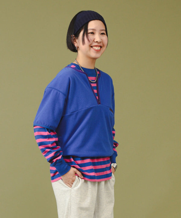 美品　BEAMS BOY スタンドカラーダウンベスト　パープル　ダブルジップ 93180388213_C_2.jpg
