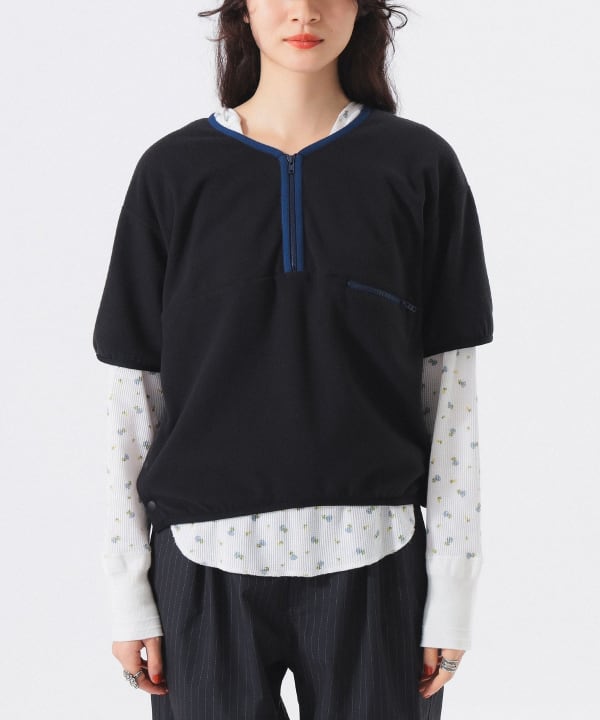 BEAMS BOY（ビームス ボーイ）フリース ハーフジップ ショートスリーブ