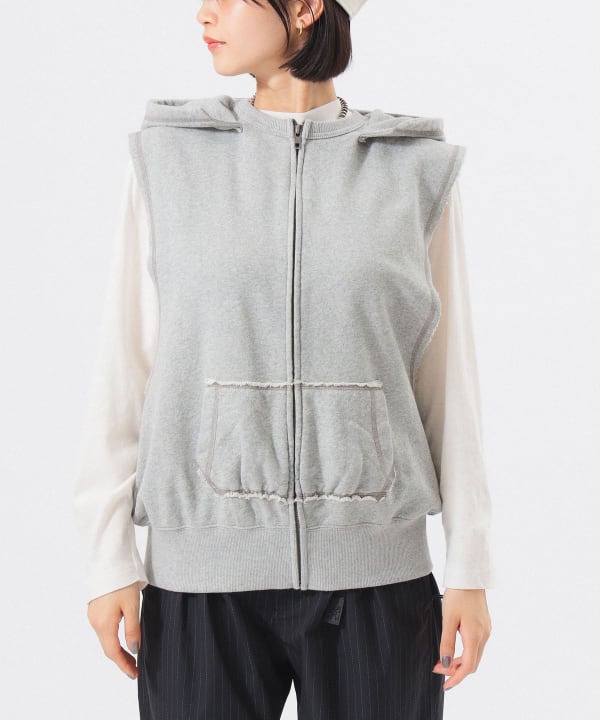 BEAMS BOY スウェット フルジップ パーカー ノースリーブ BEAMS BOY スウェット フルジップ パーカー ノースリーブ BEAMS BOY