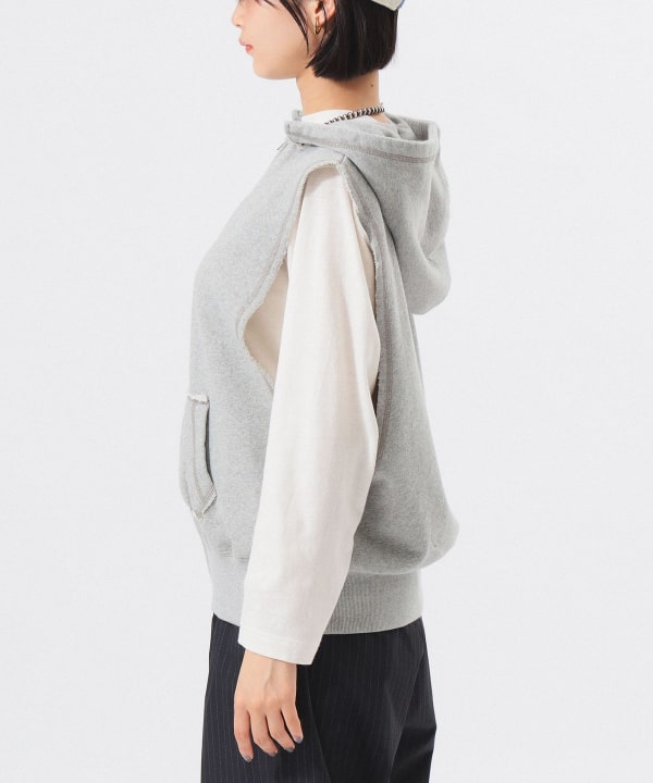 BEAMS BOY (BEAMS BOY) Sweat Full Zip Hoodie Sleeveless (Tops