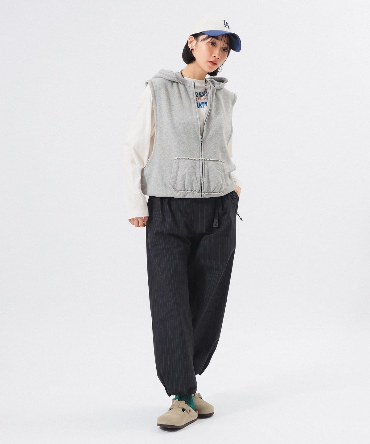 BEAMS BOY スウェット フルジップ パーカー ノースリーブ BEAMS BOY（ビームス ボーイ）スウェット フルジップ パーカー