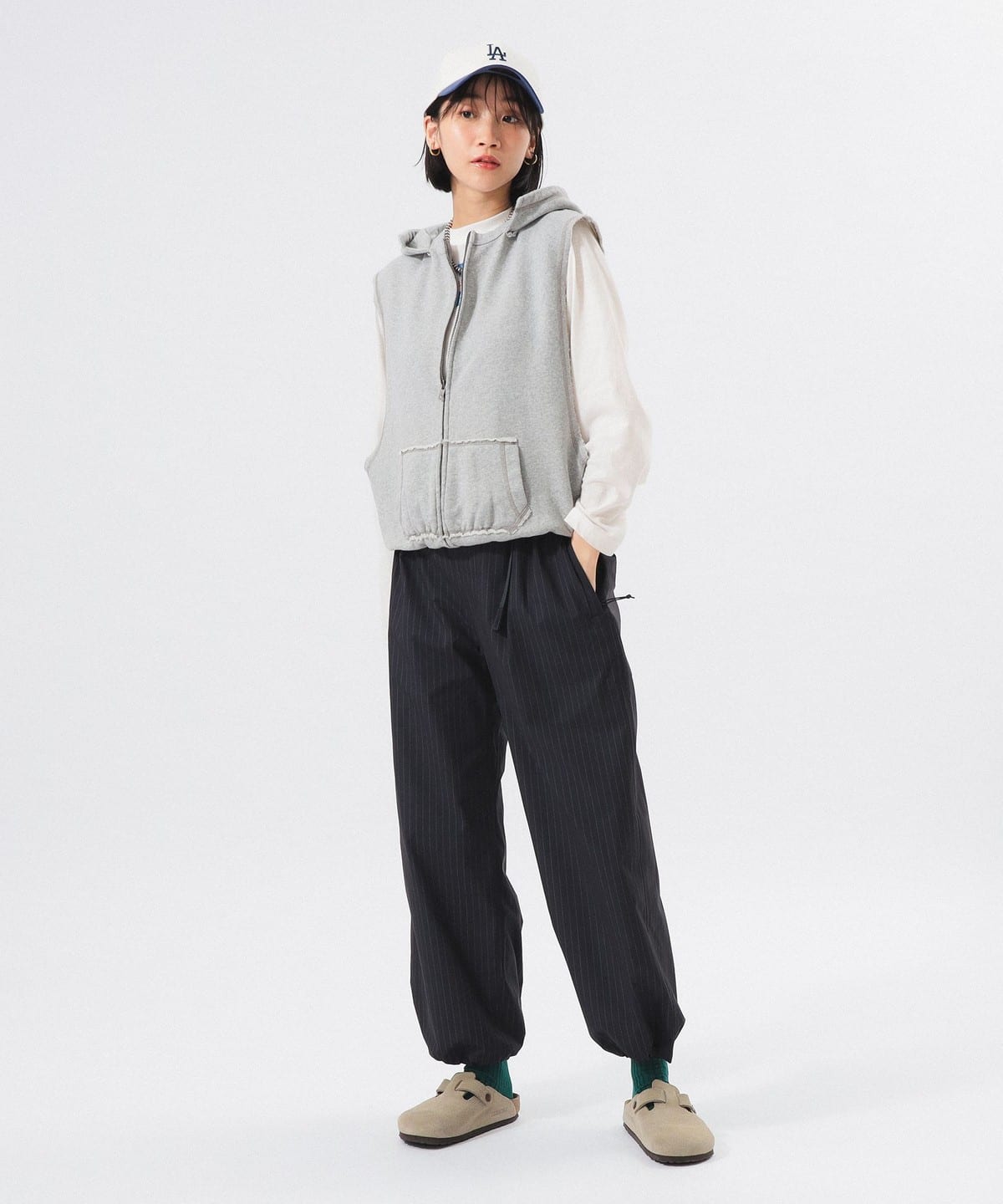 BEAMS BOY スウェット フルジップ パーカー ノースリーブ BEAMS BOY（ビームス ボーイ）スウェット フルジップ パーカー