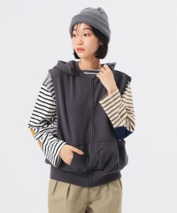 【+15%ポイントUP】スウェット フルジップ パーカー ノースリーブ