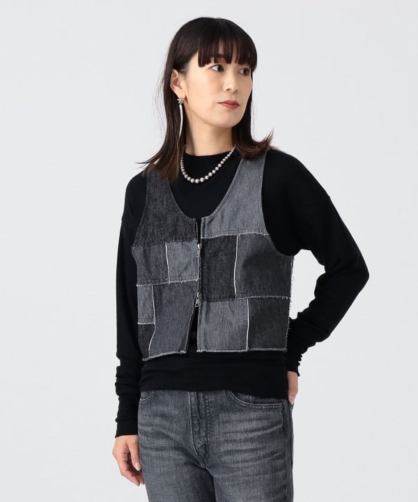 アルベロベロ(デニムパッチワークベスト) BEAMS JAPAN（ビームス ジャパン）〈WOMEN〉デニム パッチワーク