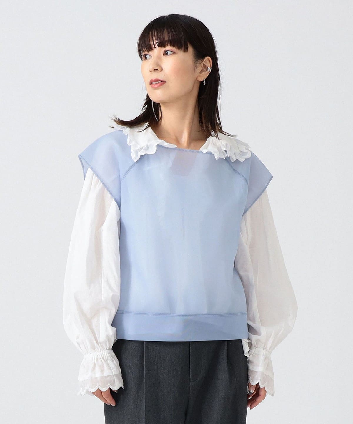〈WOMEN〉カットオフ ベスト トップス WOMEN SAX ONE SIZE 〈WOMEN〉カットオフ ベスト トップス WOMEN SAX ONE SIZE
