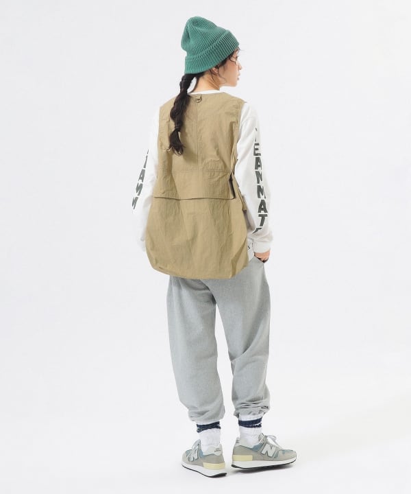 【新品タグ付き】BEAMS BOY フィッシングベスト ベージュ　FREE BEAMS BOY（ビームス ボーイ）ナイロン フィッシング ベスト（トップス