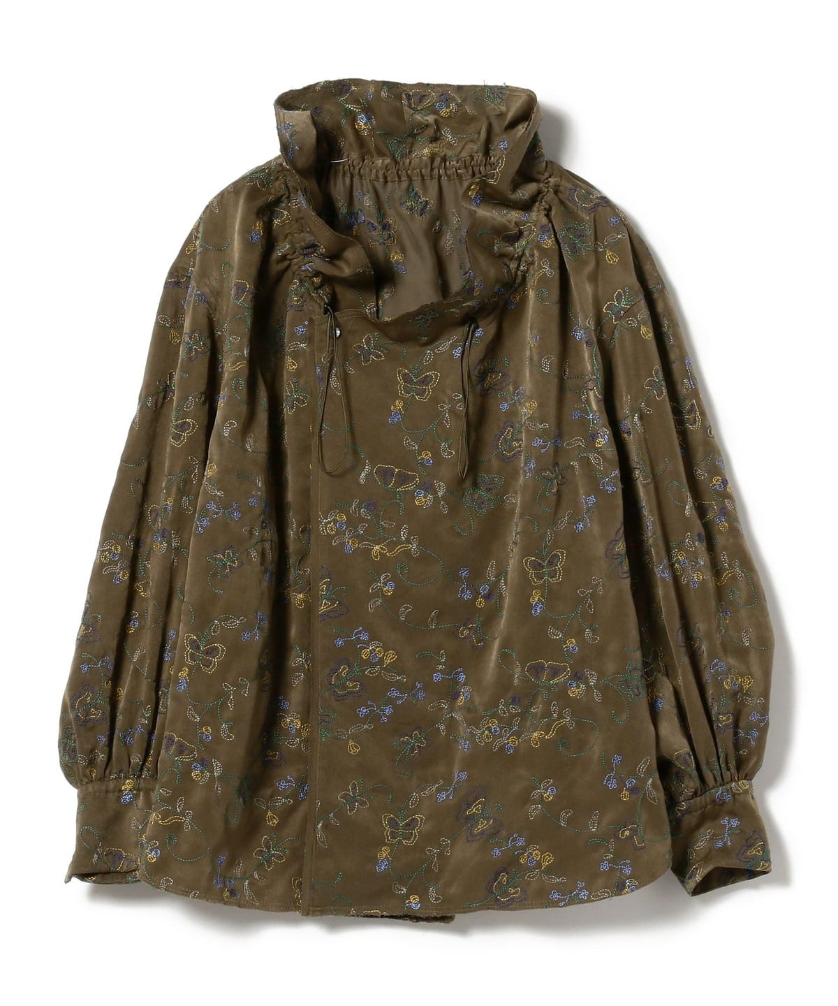 maturely マチュアリー / Embroidery Cut off Ruffle Blouse シャツ・ブラウス WOMEN OLIVE 0 maturely マチュアリー / Embroidery Cut off Ruffle Blouse シャツ・ブラウス WOMEN OLIVE 0