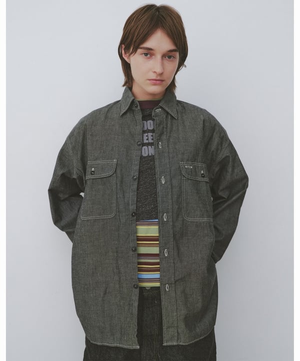 BEAMS BOY orSlow × BEAMS BOY / 別注女裝Black Chambray Shirt