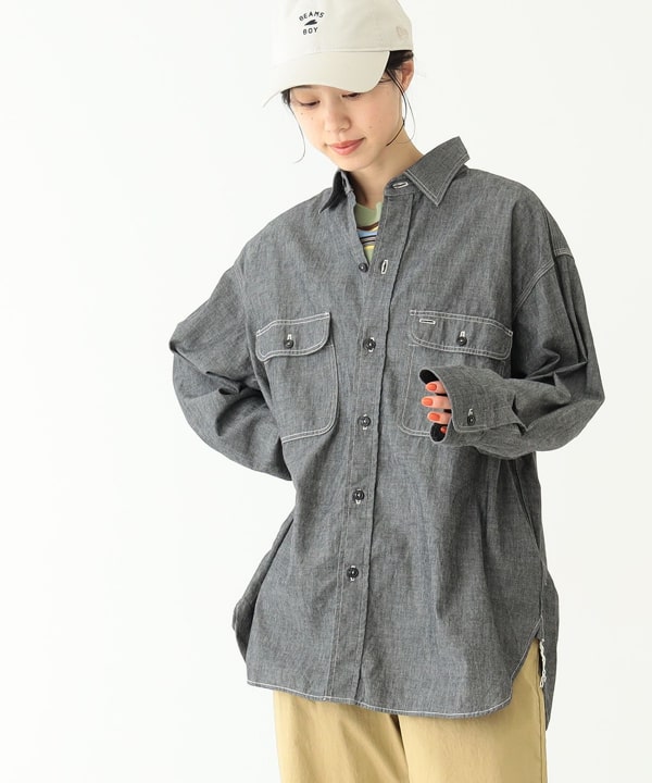 BEAMS BOY orSlow × BEAMS BOY / 別注女裝Black Chambray Shirt