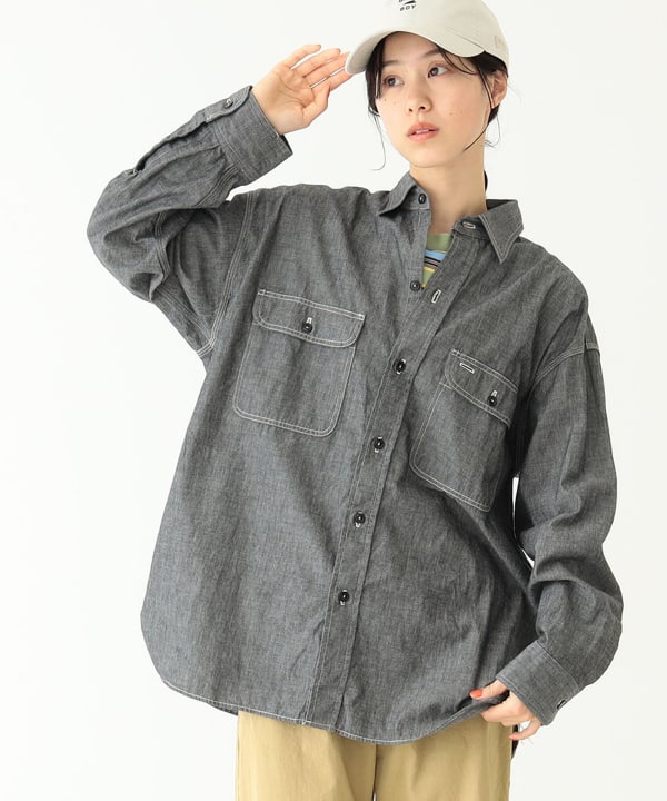 BEAMS BOY orSlow × BEAMS BOY / 別注女裝Black Chambray Shirt