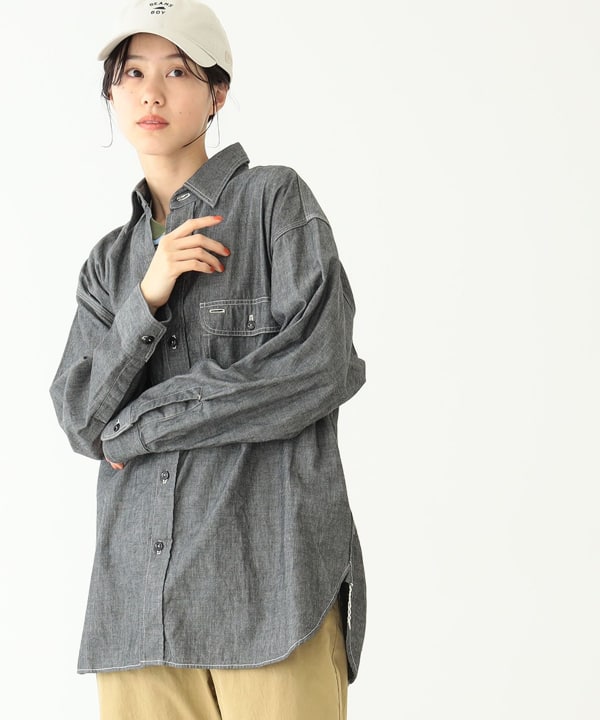 BEAMS BOY orSlow × BEAMS BOY / 別注女裝Black Chambray Shirt