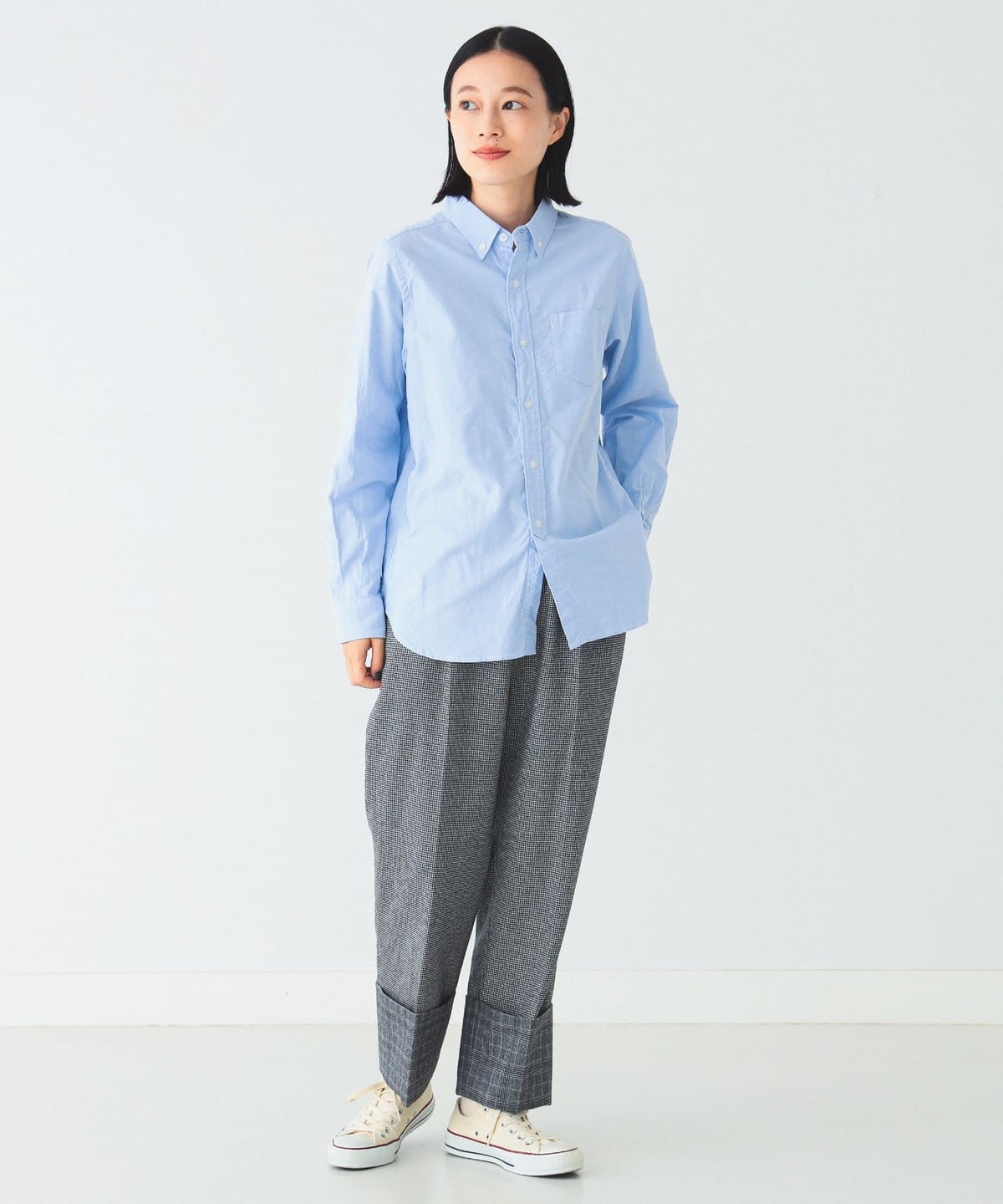 【新品】BEAMS BOY チュニック丈 ボタンダウンシャツ USA BEAMS BOY｜ビームスボーイのシャツ/ブラウス（ボタンダウン
