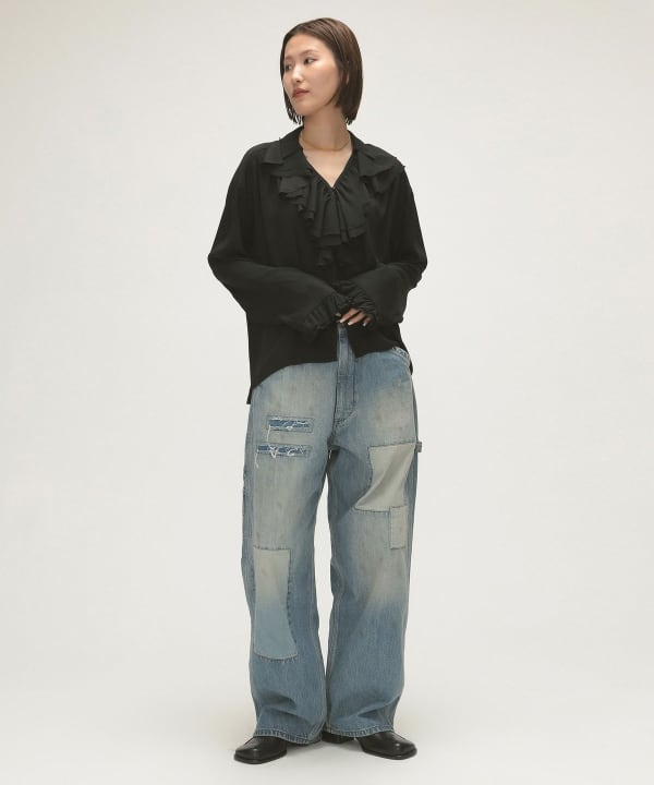 HU様maturely BEAMS BOY 定価2.7万円ウエスタンフリルシャツ