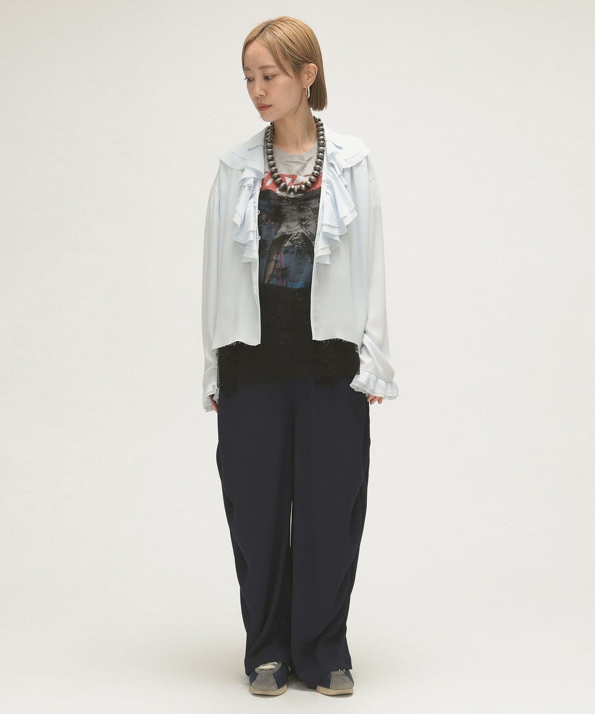 【一部予約販売】 BEAMS BOY（ビームス ボーイ）maturely / アムンゼン ラッフル トップス