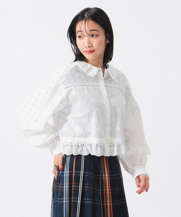 BEAMS BOY（ビームス ボーイ）カットワーク ショート シャツ