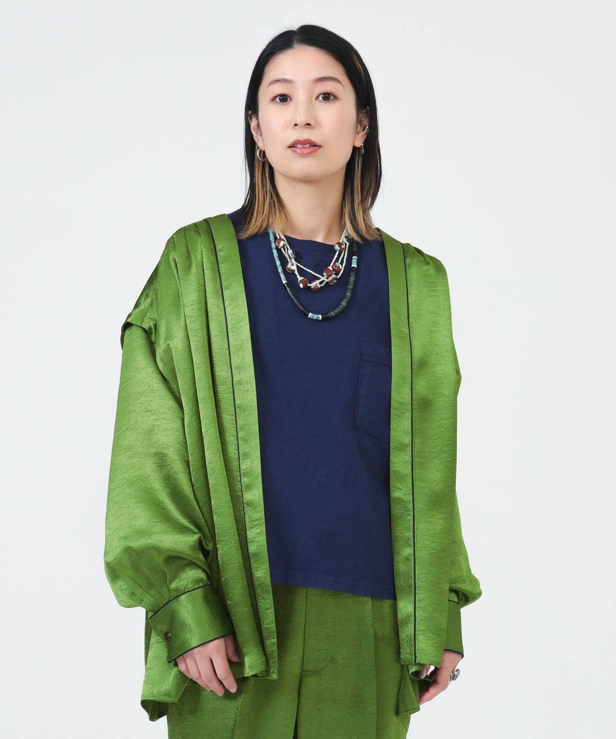 〈女裝〉無領襯衫