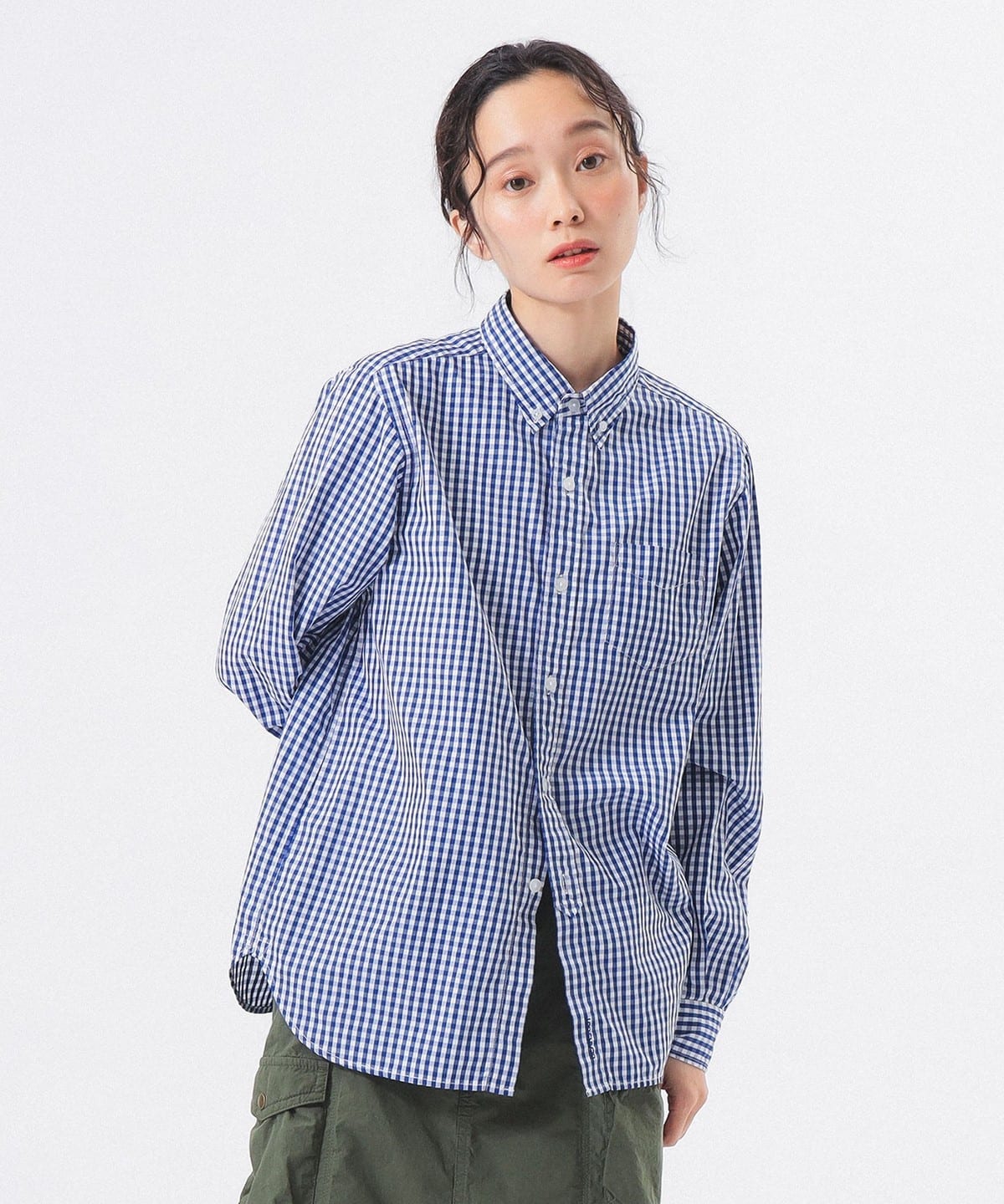 100/2 ギンガムチェック ボタンダウン シャツ シャツ・ブラウス WOMEN NAVY 0 100/2 ギンガムチェック ボタンダウン シャツ シャツ・ブラウス WOMEN NAVY 0